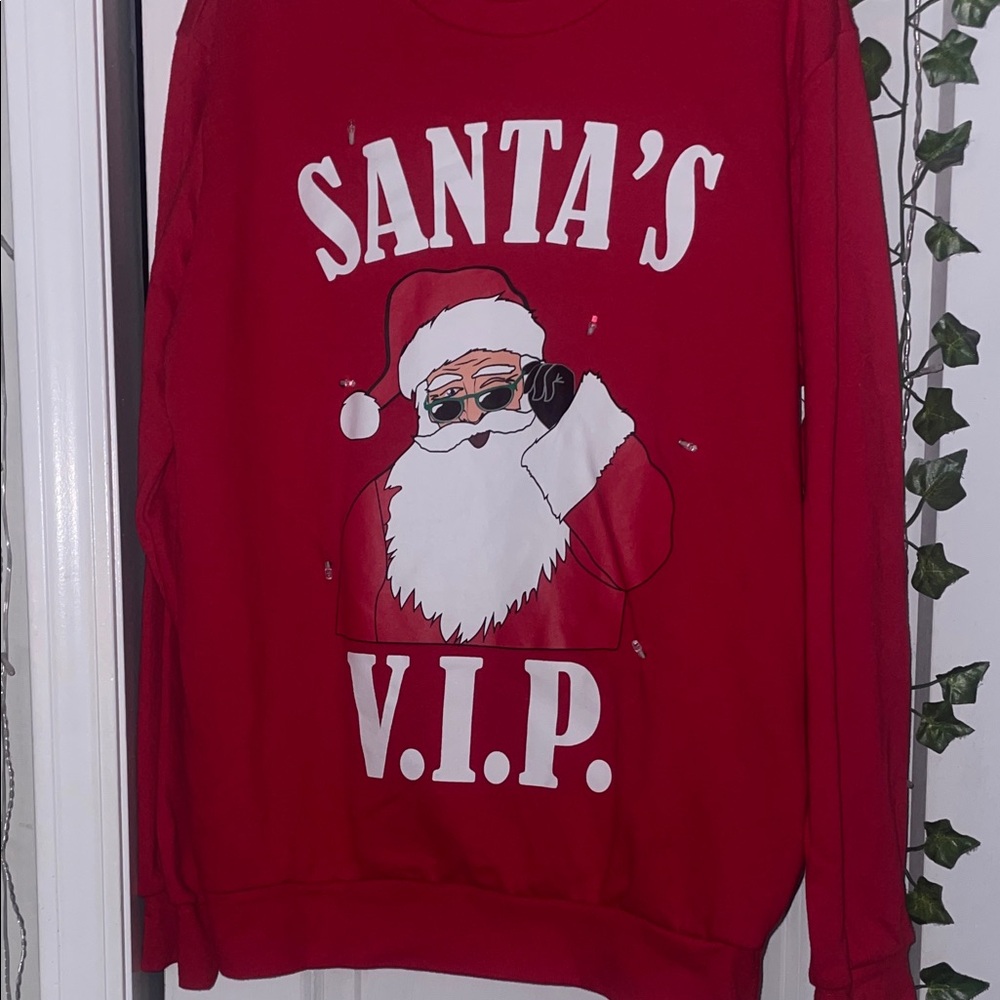 Holiday Time Red Santa's VIP Sweatshirt